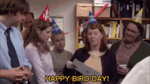Happy Birthday Happy Bird Day GIF - Happy Birthday Happy Bird Day Meredith GIFs