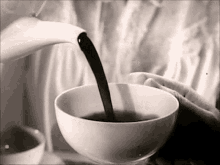 cup coffee pouring hot morning