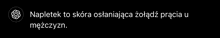 a black background with white text that says napletek to skora ostaniajaca zotadz praca u mezczyzn