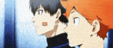 two anime characters standing next to each other with a youtube logo in the corner