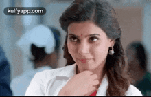 happy looking at someone cute smiling face shy samantha