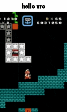a screenshot of a video game with the words `` hello vro '' written on it .