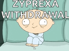 a cartoon character with the words zyprexa withdrawal