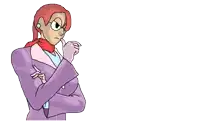 a cartoon of a woman in a purple jacket