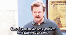 Getting Off The Grid GIF - Parks And Rec Ron Swanson Problem GIFs
