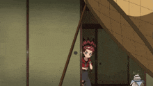 a cartoon character with red hair and a red shirt