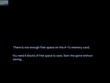 a black screen with the words there is not enough free space on the a-ts memory card