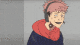 a cartoon of a man wearing headphones and making a face