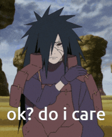 a cartoon character with the words ok do i care
