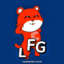a cartoon of a hamster with the letters lfg on it