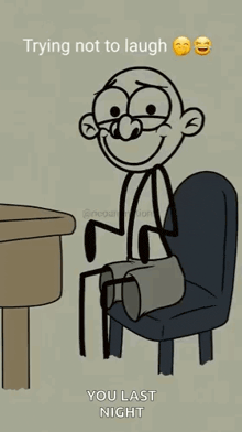 a cartoon of a man with a cast on his leg sitting at a desk .