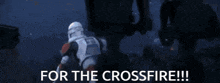 a pixelated image with the words for the crossfire written on it