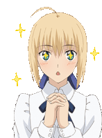 Saber Fate Stay Night Sticker - Saber Fate Stay Night Delighted Stickers