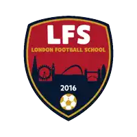 a logo for the london football school is shown
