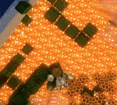 a man in a minecraft video game is surrounded by flames and blocks