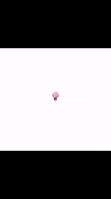 a cartoon character with pink hair and overalls