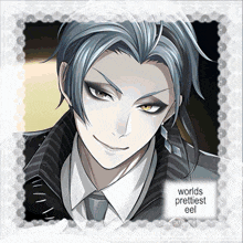 a picture of a man with the words worlds prettiest eel