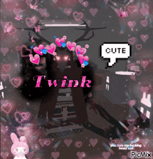 a picture of a person with the word twink written on it