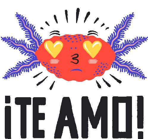 álvaro With Heart Eyes And Caption I Love You In Spanish Sticker - álvaro El Axolotl Te Amo I Love You Stickers