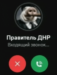 a phone screen with a picture of a man in a suit and tie with a red x and a green x