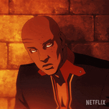 a close up of a man 's face with a netflix logo in the corner