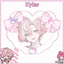 a picture of a girl with the name kylar written on it
