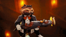 a cartoon of a raccoon holding a circle with the number 203 on it
