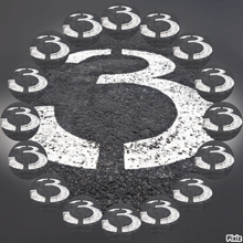a clock with the number 3 in the middle