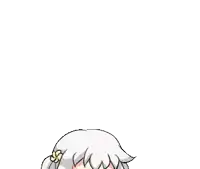 a cartoon of a girl laying on her back holding a piece of wood