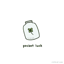 pocket luck clover jar vial