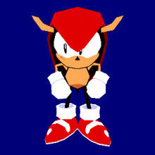 a cartoon character with a red hood and white gloves
