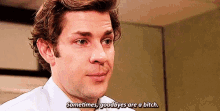 Jim The Office GIF - Jim The Office Sometimes Goodbyes Are A Bitch GIFs