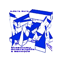 a blue and white drawing with the words engenharia construcoes e servicos on it