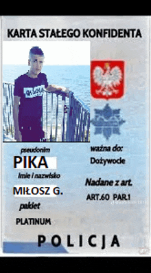 a passport with a picture of a man and the word policia