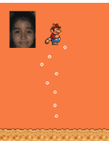 a pixel art of a girl 's face and a turtle