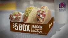 Taco Bell 5 Dollar Bacon Club Chalupa Box GIF - Taco Bell 5 Dollar Bacon Club Chalupa Box Bacon Club Chalupa GIFs