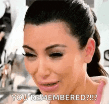 a woman is crying and saying `` you remembered ? '' .