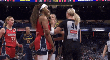 a group of female basketball players from the indiana team