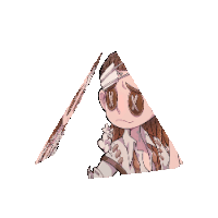 a brown and white triangle with feathers on it on a white background