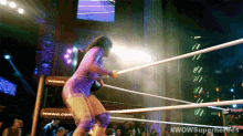 Getting In The Ring Stephy Slays GIF - Getting In The Ring Stephy Slays Wow Women Of Wrestling GIFs