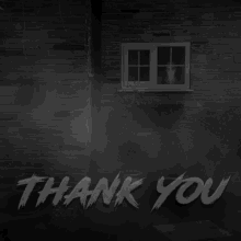 halloween thank you black and white ghost falling