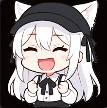 a cartoon drawing of a girl with white hair