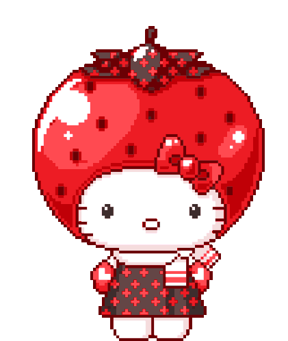 Red Hello Kitty Sticker - Red Hello Kitty Sanrio Stickers