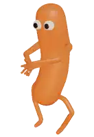 a cartoon character with big eyes is dancing