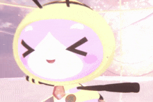 a cartoon character with the letter v on it 's head