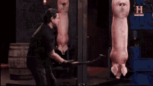 Forged In Fire Cut GIF - Forged In Fire Cut Pig GIFs