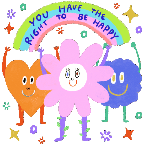 You Have The Right To Be Happy Rainbow Sticker - You Have The Right To Be Happy Rainbow Happy International Day Of Happiness Stickers