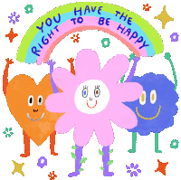 You Have The Right To Be Happy Rainbow Sticker - You Have The Right To Be Happy Rainbow Happy International Day Of Happiness Stickers