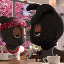 a cartoon character wearing a bandana and a shirt that says parks