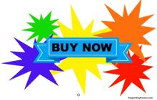 a buy now sign is surrounded by brightly colored stars